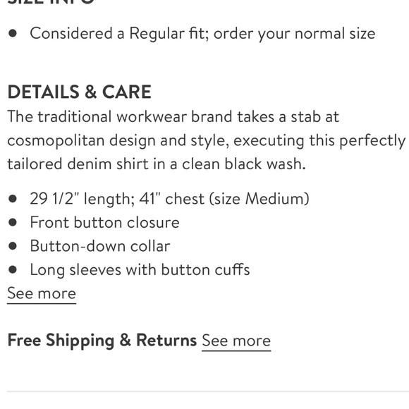 NWOT // CARHARTT Denim Civil Button Down - Picture 5 of 5